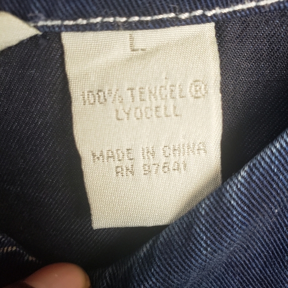 J.Jill Blue Denim Look Wood Button-Up Cardigan Jacket Sz L - Picture 4 of 8